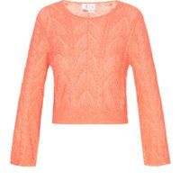 Cropped-Strickpullover mit Ajour-Muster