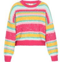 Gestreifter Kurzpullover mit Pailletten