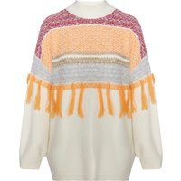 Oversize-Strickpullover mit Boho-Fransen