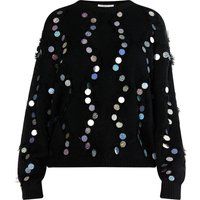 Strickpullover mit holografischen Pailletten