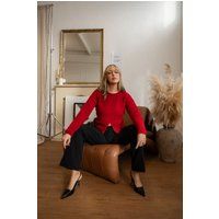 Leuchtender Strickpullover mit Rundhalsausschnitt