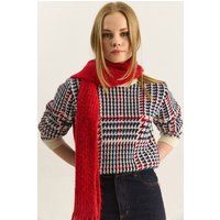 Klassischer Strickpullover mit Karomuster