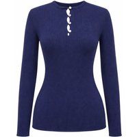 Gerippter Pullover mit Knopf-Details