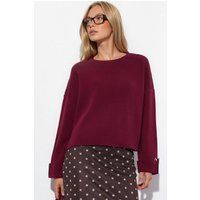Lockerer Strickpullover mit Knopfdetails