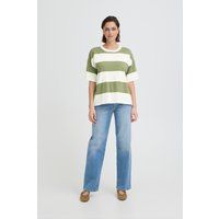 Boxy Gestreiftes Kurzarm-Strickoberteil