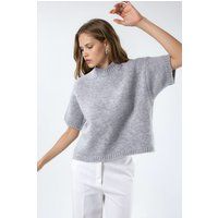 Lockerer Kurzarm-Strickpullover