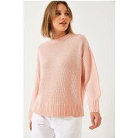 Lässiger Rippstrick-Pullover mit Rundhalsausschnitt