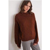 Oversize Grobstrick-Pullover mit Rundhalsausschnitt