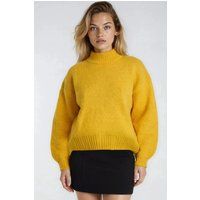 Grobstrickpullover mit Stehkragen