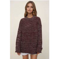 Strukturierter Longline-Strickpullover im Relaxed Fit
