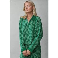 Gemusterter Polopullover aus Strick