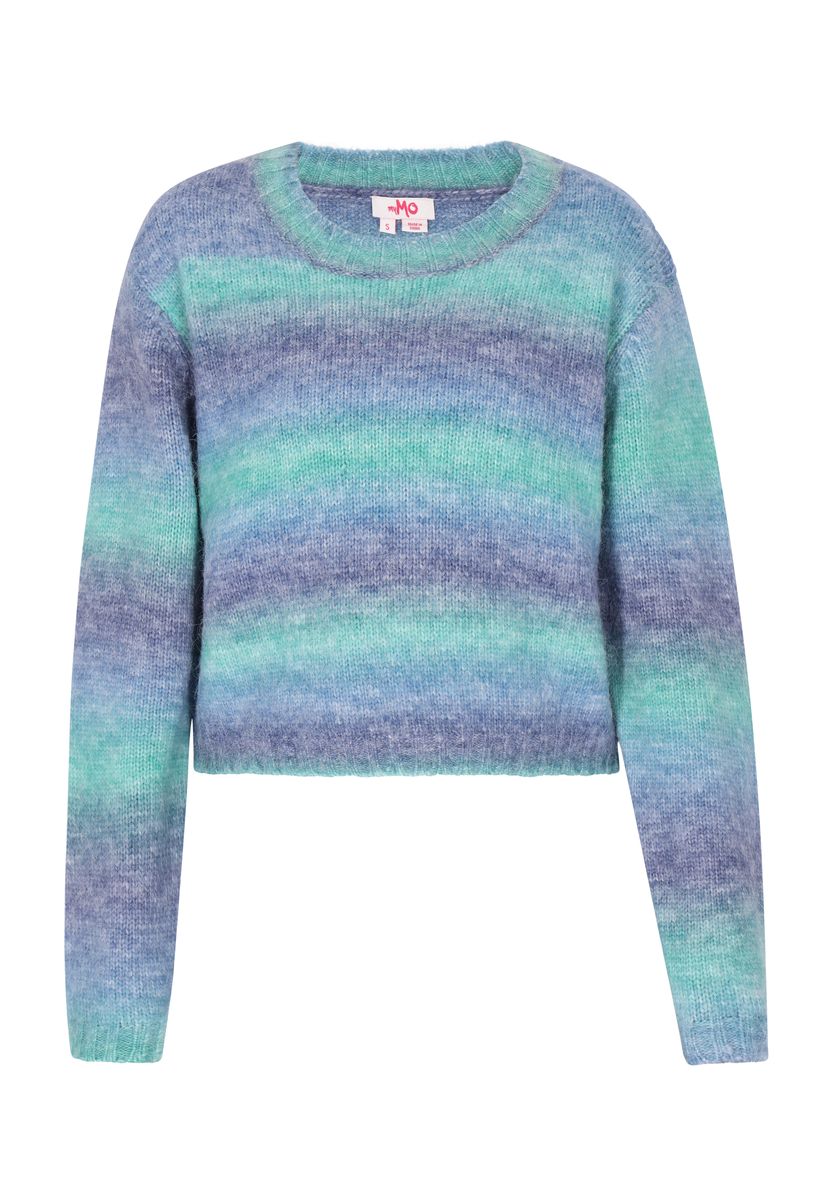 Kurzer Strickpullover mit Ombre-Farbverlauf