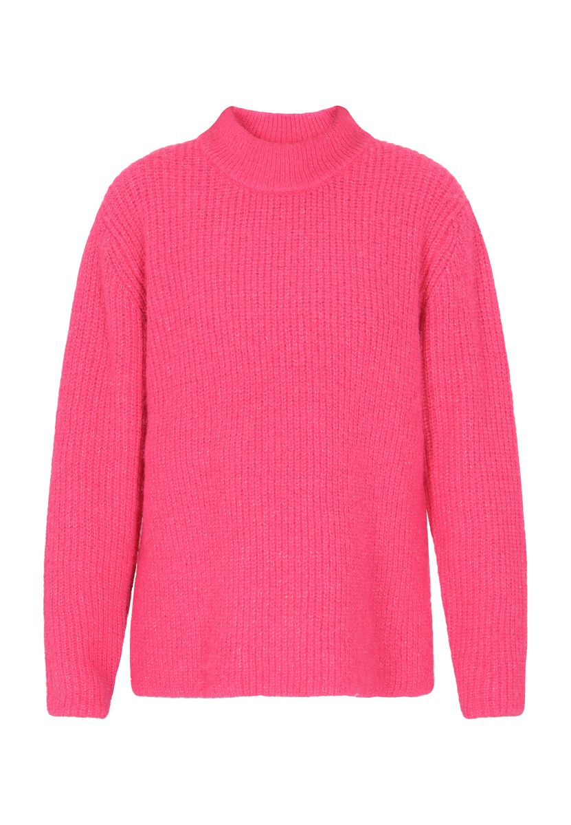Rippstrick-Pullover mit Stehkragen