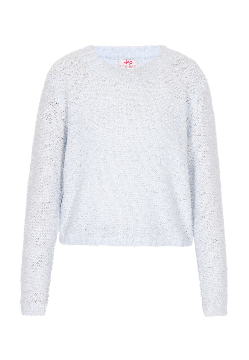 Strukturstrick-Pullover mit Rundhalsausschnitt