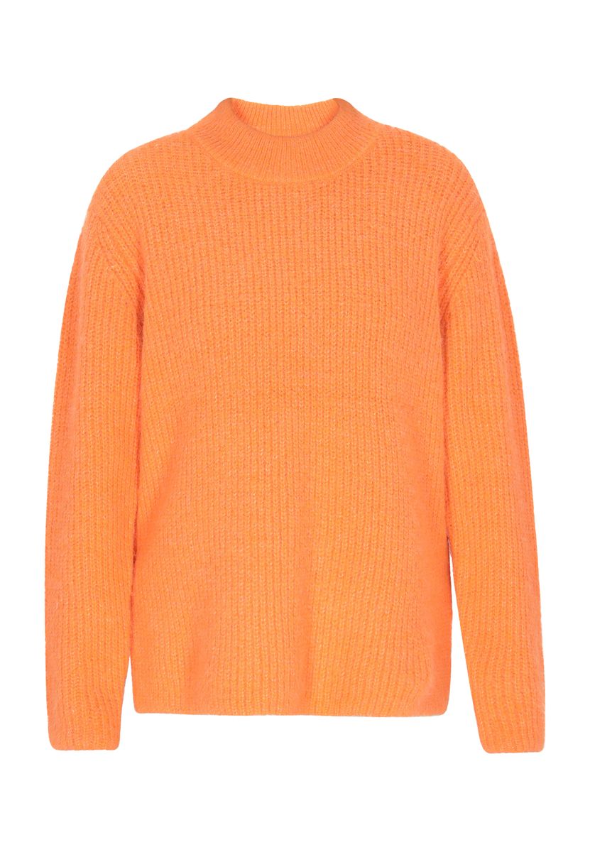 Lockerer Rippstrick-Melange-Pullover