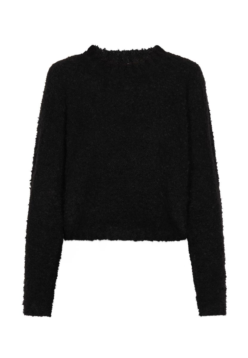 Strukturierter Verkürzter Strickpullover