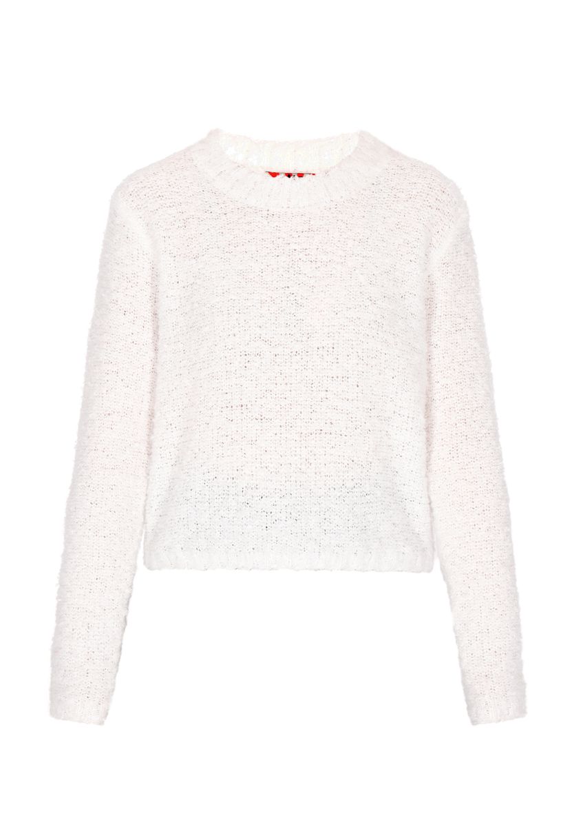 Strukturierter Kurzpullover mit Rundhals