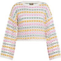 Strukturierter Kurzpullover mit Herzmuster