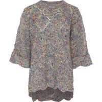 Strukturierter Oversize-Strickpullover mit Farbtupfern