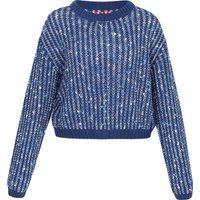 Grober Melange-Strick Kurzpullover