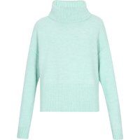 Melierter Rollkragenpullover mit Rippstrick