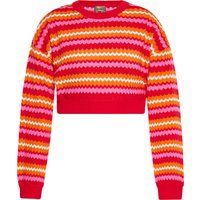Kurzer Strickpullover mit Zickzack-Muster