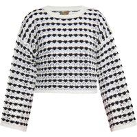 Kurzer Strickpullover mit Strukturmuster