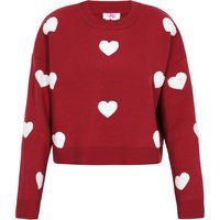 Romantischer Strickpullover mit Herzmotiv