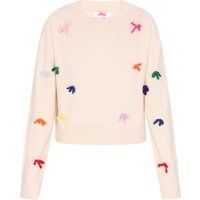 Verspielter Pullover mit Schleifen-Applikationen