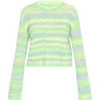 Gestreifter Rippstrick-Crop-Pullover