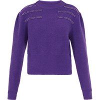 Pullover mit Perlenverzierung und Puffärmeln