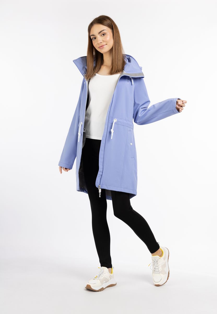 Sportlicher Softshell-Mantel mit Kapuze