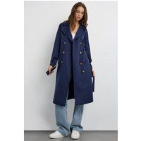 Doppelreihiger Leichter Trenchcoat mit Gürtel