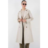Klassischer zweireihiger langer Trenchcoat