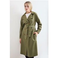 Eleganter zweireihiger langer Trenchcoat
