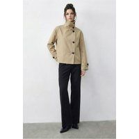 Kurzer Trenchcoat mit Stehkragen