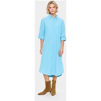 Gerades Hemdblusenkleid in Midi-Länge