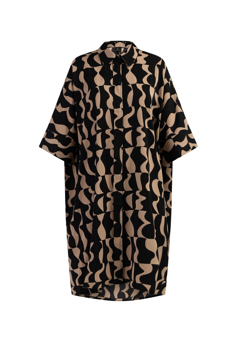 Oversized Hemdkleid mit geometrischem Print