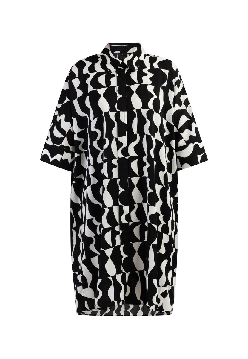Oversize-Hemdkleid mit grafischem Muster