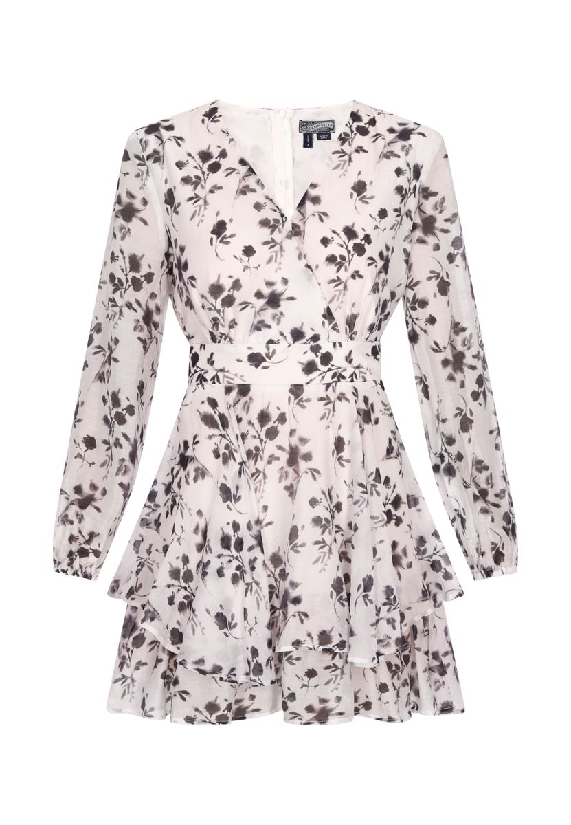 Luftiges Chiffon-Minikleid mit Blumenmuster