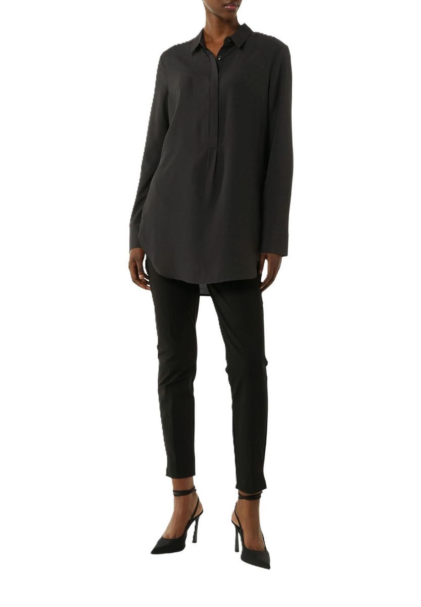 Lange Chiffon-Tunika-Bluse