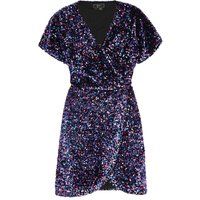 Funkelndes Wickel-Minikleid mit Pailletten