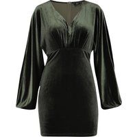 Elegantes Samt-Minikleid mit V-Ausschnitt