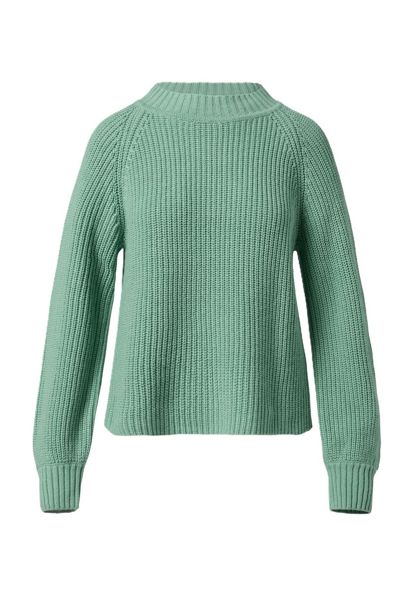 Rippstrick-Pullover mit Stehkragen