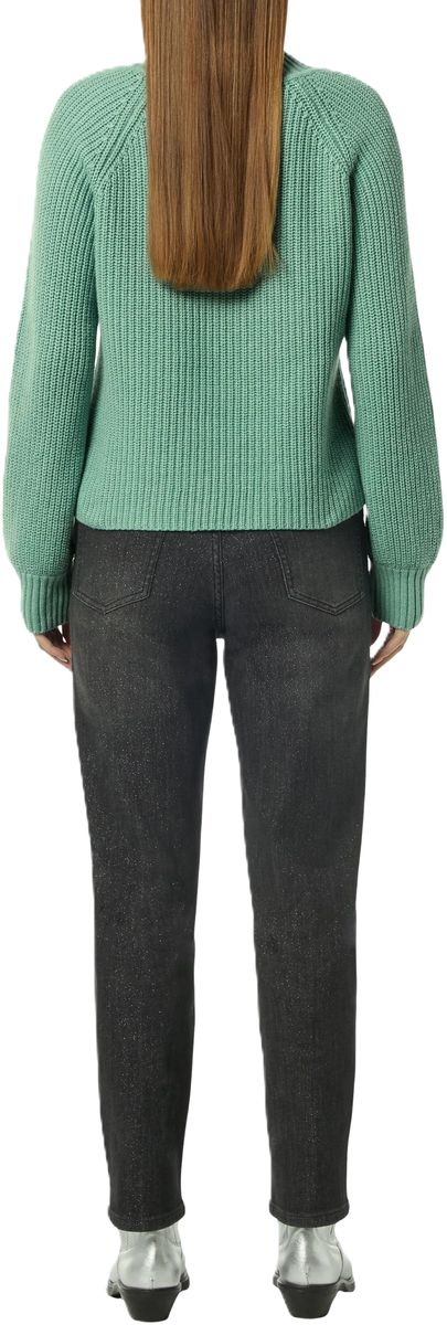 Rippstrick-Pullover mit Stehkragen