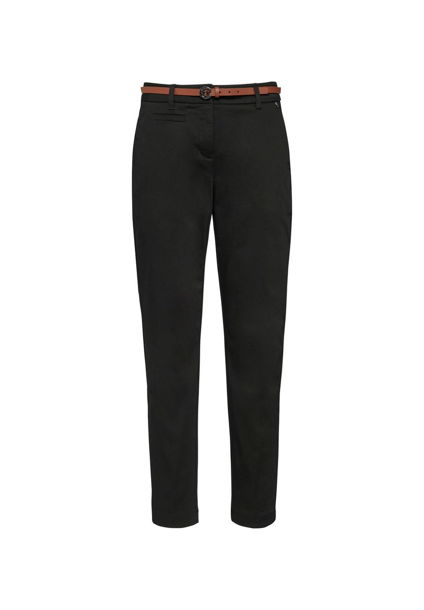 Schmale Chinohose mit Gürtel