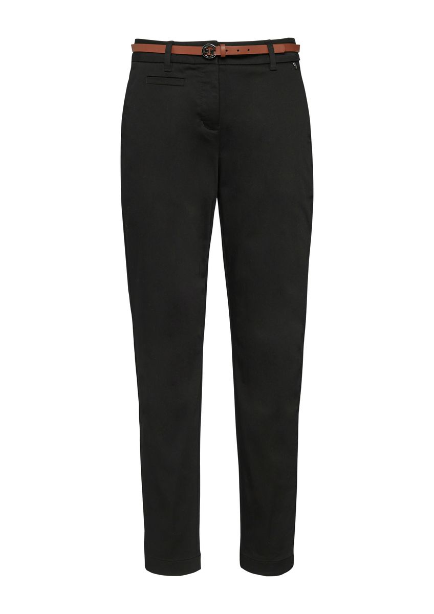 Schmale Chinohose mit Gürtel