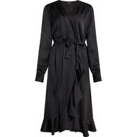 Elegantes Satin-Midikleid in Wickeloptik
