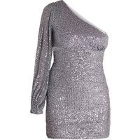 Pailletten-Minikleid mit One-Shoulder-Schnitt