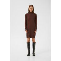 Strick-Minikleid mit hohem Kragen